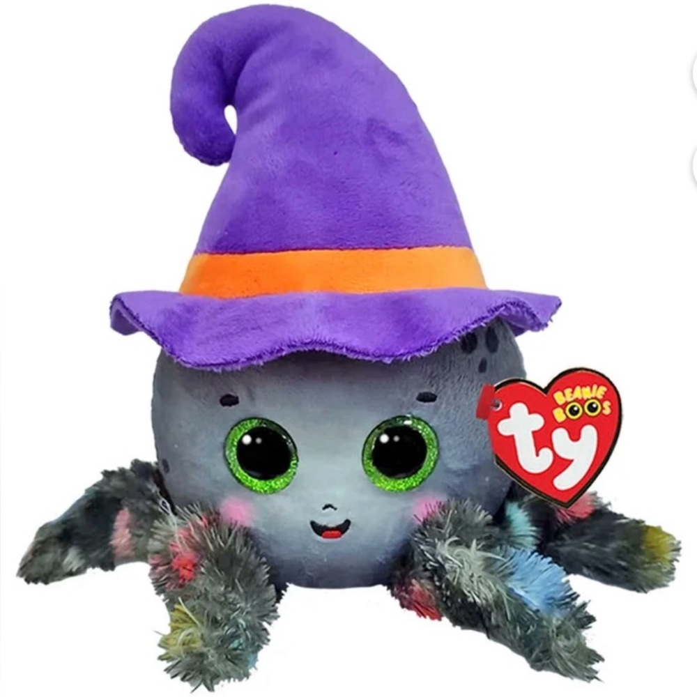Ty Halloween Spider Plush with Witch Hat NWT
